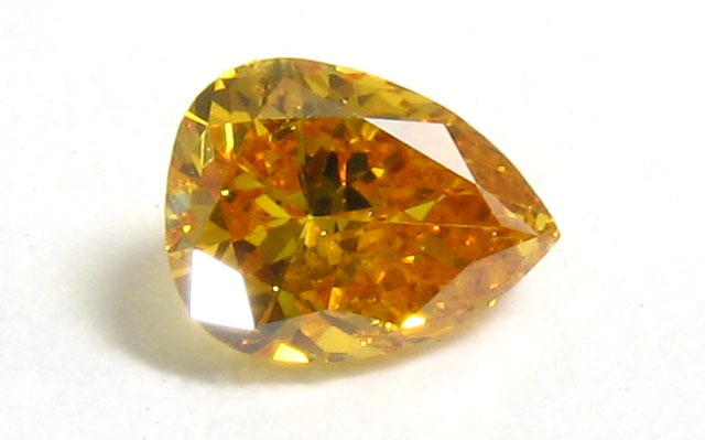 天然オレンジダイヤモンド ルース 0.107ct, Fancy vivid Yellow Orange ( ファンシー・ビビッド・イエロー