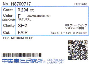 中央宝石研究所ソーティング画像