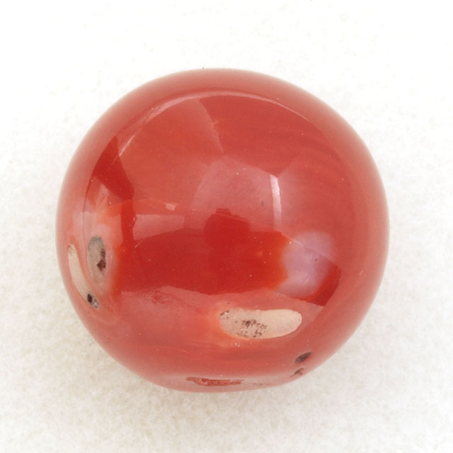 天然サンゴ ルース(裸石) 7.520ct 球形 ( 赤珊瑚 さんご レッド・コーラル coral ) 日本宝石科学協会ソーティング 5月5日