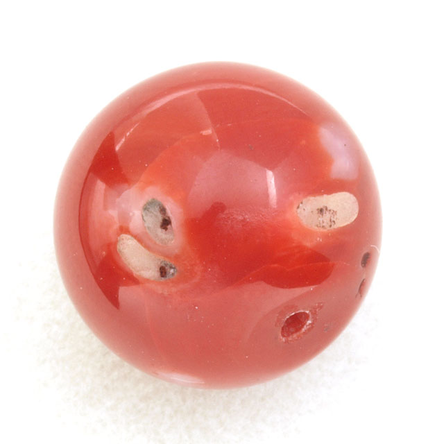 天然サンゴ ルース(裸石) 7.520ct　球形 ( 赤珊瑚 さんご レッド・コーラル coral )　日本宝石科学協会ソーティング 5月5日  11月15日 誕生日石 3月 誕生石 送料無料
