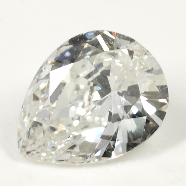 天然ダイヤモンド ルース(裸石) 0.531ct, Hカラー, SI-2, ペアシェイプ ...
