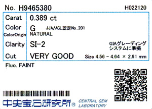 中央宝石研究所ソーティング画像