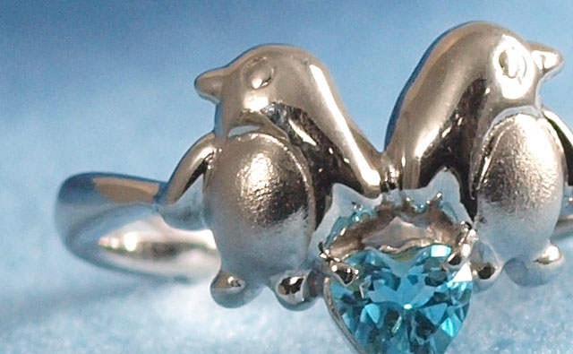 プラチナ900 ブルートパーズ リング