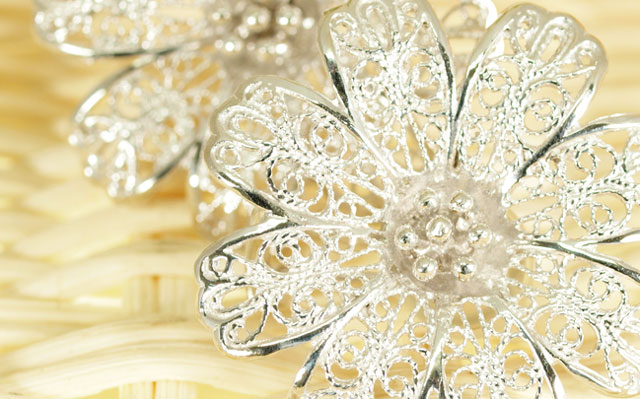 フラワー・アンティークタイプ・イヤリング画像