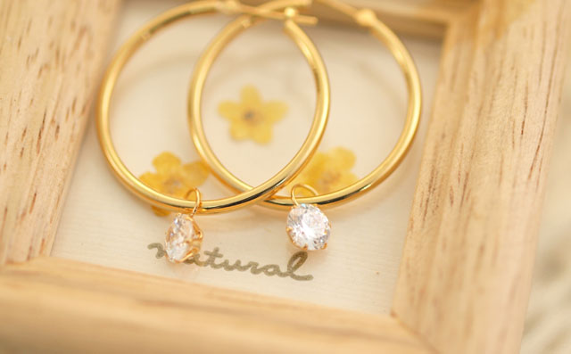 K18イエローゴールド キュービックジルコニア　チャーム画像