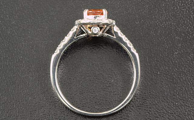 オレンジサファイヤ リング(指輪) 1.04ct Pt950(プラチナ950