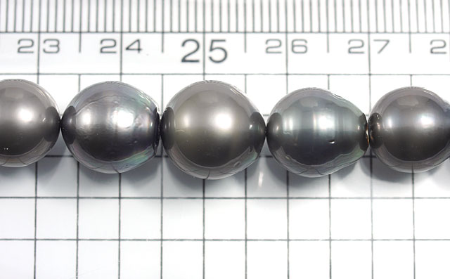 タヒチ黒蝶真珠 ネックレス8.0-10.1mm ブルーグレー～グリーン