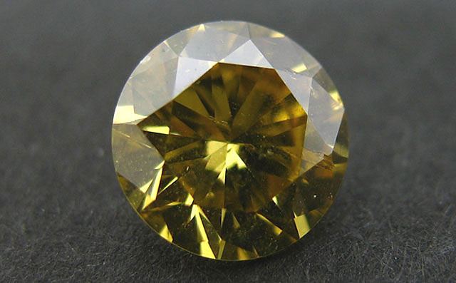 天然イエローダイヤモンド ルース(裸石) 0.520ct, Fancy Deep