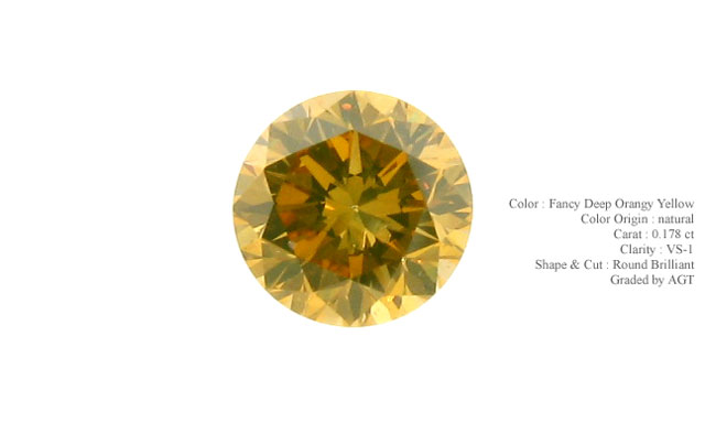 天然（ナチュラル）ファンシーディープオレンジーイエローダイヤモンド ルース画像