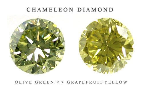 天然カメレオンダイヤモンド画像　（グリーンダイヤモンド）