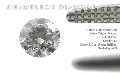 天然カメレオンダイヤモンド画像　（グリーンダイヤモンド）