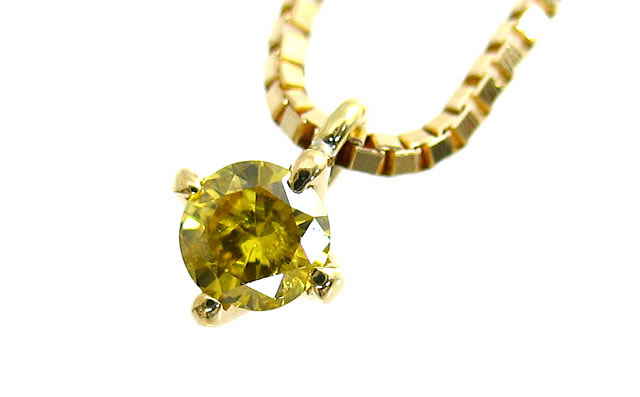 イエローダイヤモンドペンダントネックレス画像