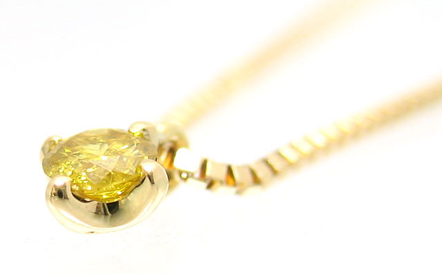 イエローダイヤモンドペンダントネックレス画像