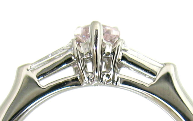 ピンクダイヤモンド ハートシェイプ 婚約指輪 0.167ct 【育ちの