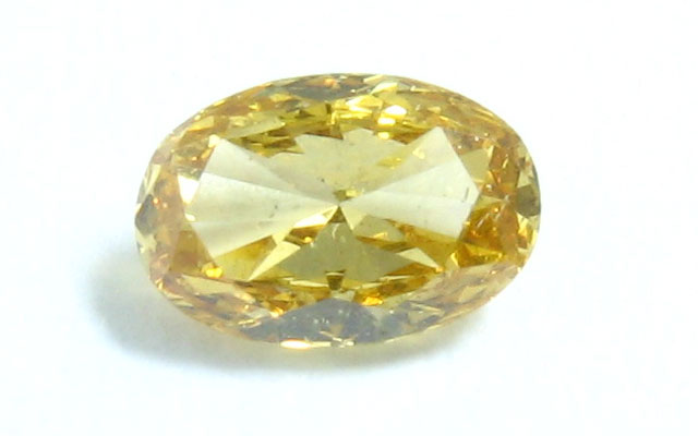 天然イエローダイヤモンド ルース 0.117ct, Fancy Intense Orangy Yellow ( ファンシー・インテンス