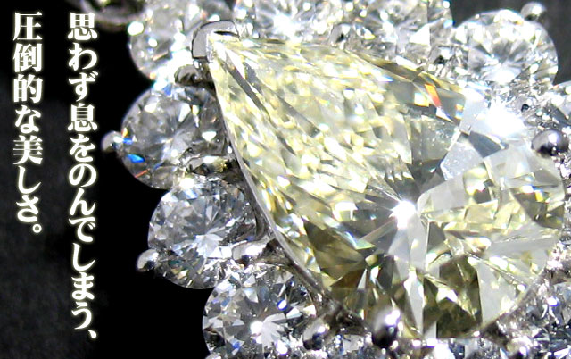 天然(ナチュラル)イエローダイヤモンドペンダントネックレス画像