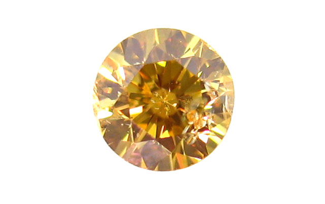 オレンジ・イエローダイヤモンド ガーネット結晶入り