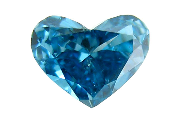 ブルーダイヤモンド (トリートメント) ルース 0.161ct 【ハートシェイプ】