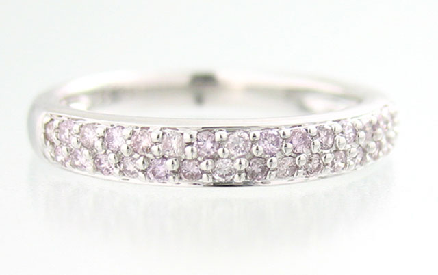 ピンクダイヤ・パヴェ・リング 0.25ct K18WG 【 淡く、はかなく