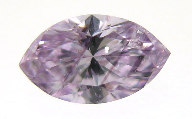 天然パープルダイヤモンド ルース 0.085ct, Fancy Pink Purple, I-1, AGT 【 マーキースシェイプ 】 ピンク