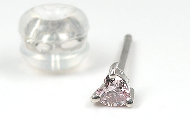 天然ピンクダイヤモンド 片耳用ピアス 0.049ct Pt900(プラチナ