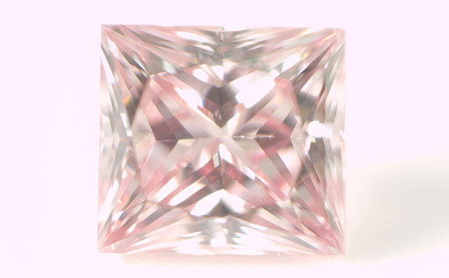 ピンクダイヤモンド ルース 0.121ct, Fancy Pink, VS2, プリンセス 