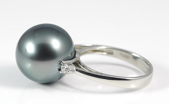 タヒチ黒蝶真珠9.9mmの指輪