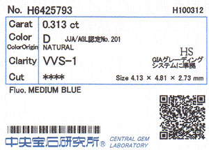 中央宝石研究所ソーティング画像