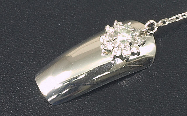 取扱終了】ネイルチップ つけ爪 天然ダイヤモンド 0.43ct プラチナ 【 ネイルジュエリー ネイルリング, チップリング 】 【  送料無料 】