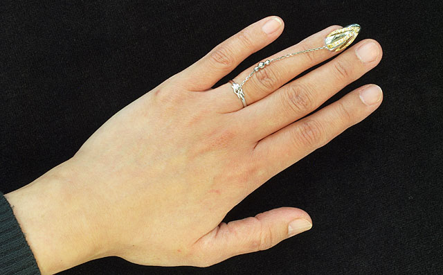 プラチナダイヤモンドネイルチップ画像