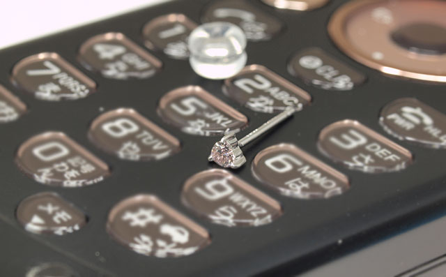 ハートシェイプダイヤモンド・片耳用ピアス画像