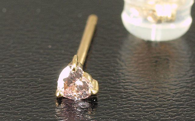 ハートシェイプダイヤモンド・片耳用ピアス画像