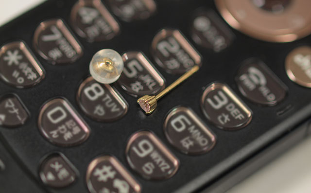 ハートシェイプダイヤモンド・片耳用ピアス画像