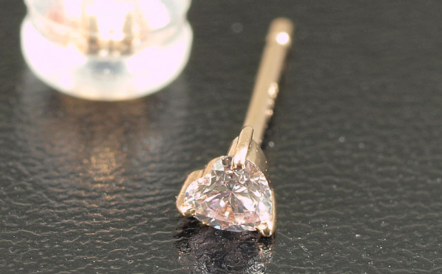 ハートシェイプダイヤモンド・片耳用ピアス画像