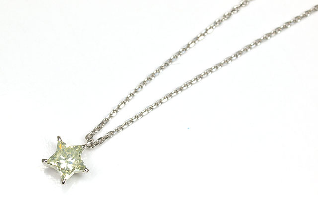 スター・カット ( 星型・五芒星 ) イエローダイヤモンド・ペンダント