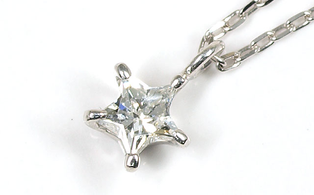 スターカット(星型)ダイヤモンド・ペンダントネックレス画像