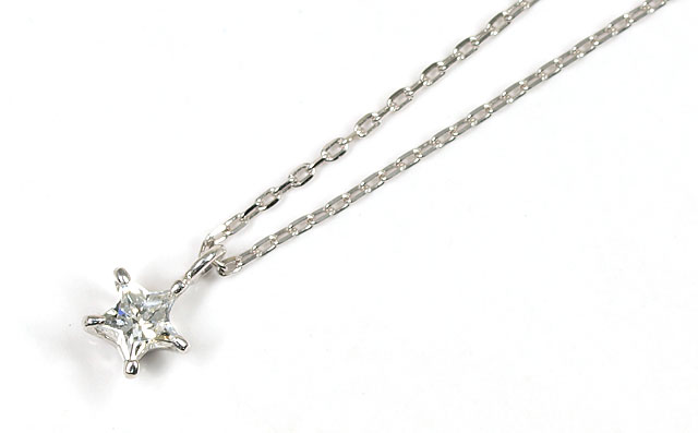 スターカット(星型)ダイヤモンド・ペンダントネックレス画像