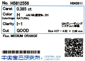 中央宝石研究所ソーティング袋画像