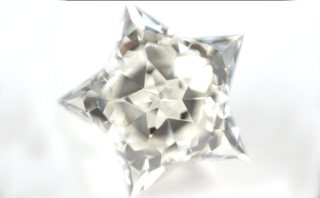 天然ダイヤモンド 五芒星の星型ルース 0.348ct, J, SI-1 【スター