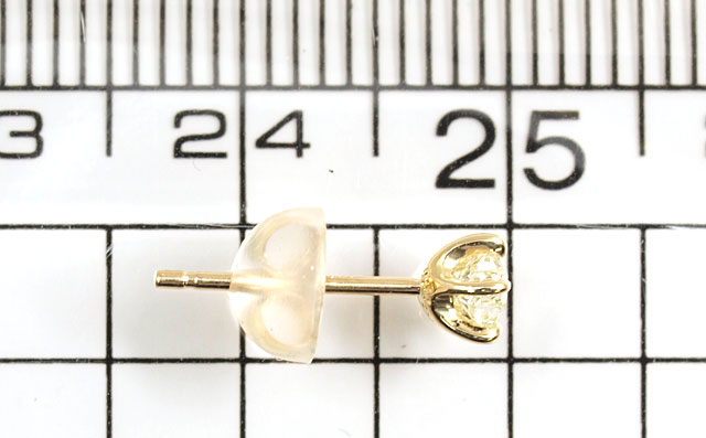 なお０．４２４ｃｔ　中央宝石研究所　片耳 K18 イエローゴールド　ピアス なお0．424ct 中央宝石研究所 片耳 K18 イエローゴールド ピアス