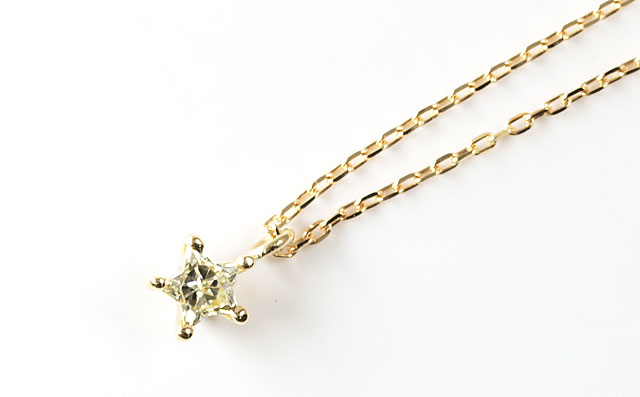 スターカット(星型)ダイヤモンド・ペンダントネックレス画像