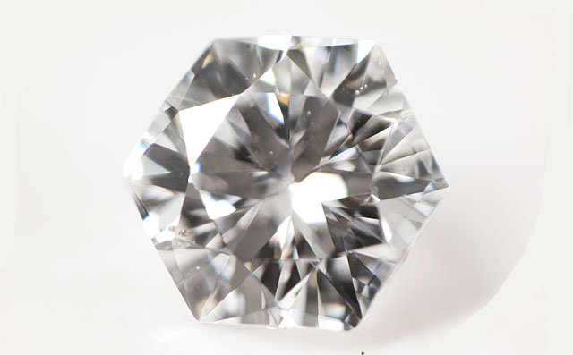 ヘキサゴン(六角形)ダイヤモンド ルース 0.295ct Eカラー, SI-1 【中央宝石研究所ソーティング袋付】【送料無料】 ピンク