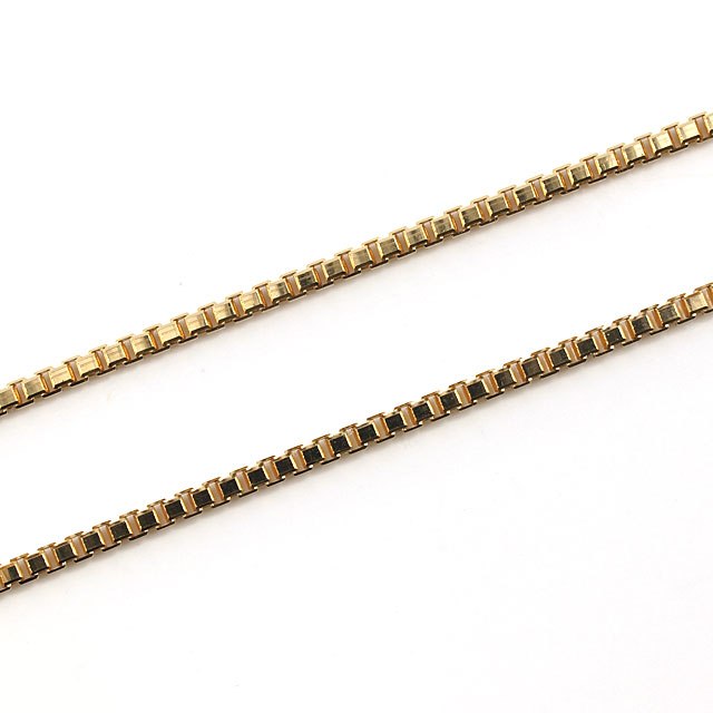 Ｋ18イエローゴールド ベネチアンチェーン(45㎝スライド式アジャスター) K18スライドアジャスターチェーン ベネチアン[009]0.6mm / 長さ：45cm