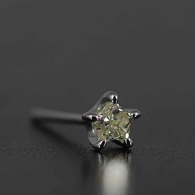 女性へのプレゼント Pt900 ブラックダイヤモンド ピアス (片耳
