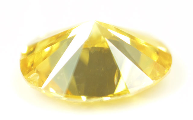 天然イエローダイヤモンド ルース(裸石) 0.128ct,SI-2,Fancy Vivid 