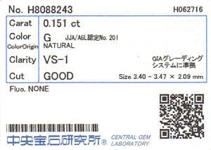 中央宝石研究所ソーティング画像