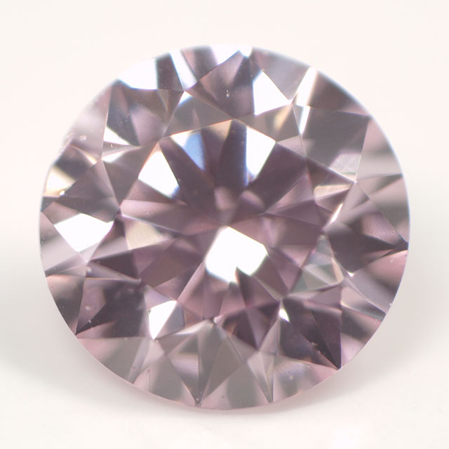 【タイプ2a+1a型】 天然ピンクダイヤモンドルース (裸石) 0.058ct, Fancy Purplish Pink, VS2, ラウンド