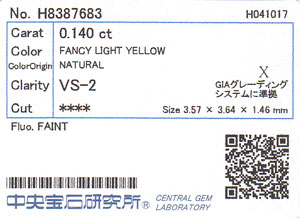 中央宝石研究所ソーティング画像