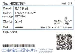 中央宝石研究所ソーティング画像