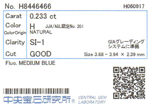 中央宝石研究所ソーティング画像